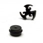 Pair Surgical Stainless Steel Black Rotating Wheel Earrings Stud Mens