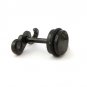 Pair Surgical Stainless Steel Black Moustache Ear Stud Earrings Mens/Lady's