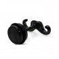 Pair Surgical Stainless Steel Black Moustache Ear Stud Earrings Mens/Lady's
