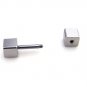 Pair Surgical Stainless Stainless Steel Silver 3D Square Cube Barbell Earrings Stud Mens/Lady's
