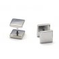 Pair Surgical Stainless Steel Silver Square Barbell Earrings Fake Plug Stud Mens/Lady's