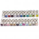6 Pairs/Lot Round Cut CZ Stainless Steel Barbell Men's Stud Earrings 6mm