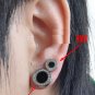 Pair Surgical Stainless Steel Black Round Assorted Size Mens Stud Earrings