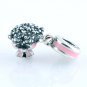 925 Sterling Silver Pink Bouquet Pendant Charm - fits European Beads Bracelets