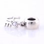 925 Sterling Silver LOVE Clear CZ Dangle Charm - fits European Beads Bracelets