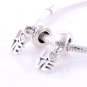 925 Sterling Silver LOVE Clear CZ Dangle Charm - fits European Beads Bracelets