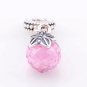 Sterling Silver Morning Butterfly Pink CZ Dangle Charm - fit European Beads Bracelets