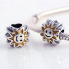 925 Sterling Silver Mr. Smiling Sunshine Charm - fits European Beads Bracelets