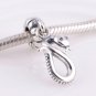 925 Sterling Silver Chinese Zodiac Snake Pendant - fits European Beads Bracelets