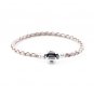 Sterling Silver Single Pearl Woven Leather Bracelet - fits European Charms