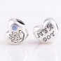 925 Sterling Silver Baby Boy Blue CZ Heart Charm - fits Biagi/Pandora/Troll/All European Bracelets