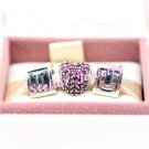 925 Sterling Silver 3 LITTLE WORDS Charms Gift Set - fits European Beads Bracelets