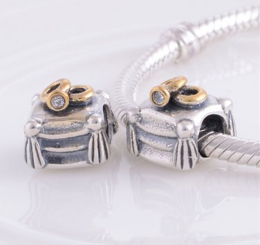 925 Sterling Silver Wedding Ring Bearer Charm - fits European Beads Bracelets