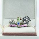 925 Sterling Silver PRETTY PEACOCK Charms Gift Set - fits European Beads Bracelets