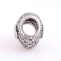 925 Sterling Silver In My Heart Pave w/ Clear CZ Love Charm - fits European Beads Bracelets