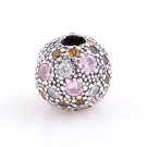 925 Sterling Silver Pale Pink Cosmic Stars Clip - fits European Beads Bracelets