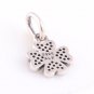 925 Sterling Silver Sparkling Lucky Clover Necklace Pendant Charm - European Beads