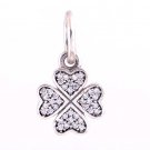925 Sterling Silver Sparkling Lucky Clover Necklace Pendant Charm - European Beads