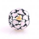 925 Sterling Silver Abundance Of Love Pink Enamel Charm - fits European Beads Bracelets
