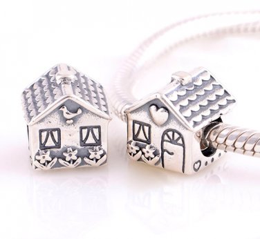 925 Sterling Silver Home Sweet Home Charm - fits Biagi/Pandora/Troll/All European Bracelets