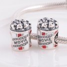 925 Sterling Silver Movie Popcorn Charm - fits European Beads Bracelets