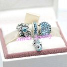 925 Sterling Silver SWIMMING SEAHORSE Charms Gift Set - fits European Beads Bracelets