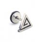 Pair Silver Spiral Triangle Surgical Steel Earring Stud Fake Ear Stretcher Mens/Lady's