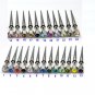 4pc/Lot Surgical Stainless Steel Plug 6mm Long Spike Gem Taper Ear Stud Punk Biker Gothic Men