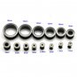 3 Pairs Black Surgical Stainless Steel Screw Back Ear Gauges Flesh Tunnel Plug Stretcher Expander
