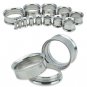 3 Pairs Silver Surgical Steel Ear Tunnels Double Flare Screw Gauge Plugs