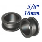 Pair 5/8" 16mm Black 316L Surgical Steel Flesh Tunnels Screw Ear Gauges Plug Stretcher Expander