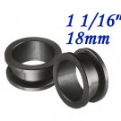 Pair 11/16" 18mm Black 316L Surgical Steel Flesh Tunnels Screw Ear Gauges Plug Stretcher Expander