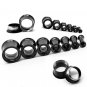 ~9 Pairs Combo~ Black 316L Surgical Steel Double Flare Screw Ear Gauges Tunnel Plug Kit Stretchers