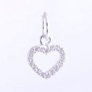 925 Sterling Silver Be My Valentine Clear CZ Necklace Pendant Charm - European Beads Bracelets