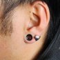 Pair 4G 5mm Black 316L Surgical Steel Double Flare Threaded Tunnels Ear Plugs Expanders Stretchers