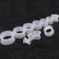 ~12 Pairs Combo~ Clear Soft Flexible Silicon Earskin Ear Tunnel Plugs Double Flared 4 to 25mm
