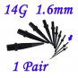 Pair 14G 1.6mm Black Acrylic Ear Tapers Stretchers Expanders Gauges