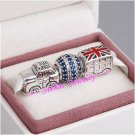 925 Sterling Silver TRAVEL LONDON Charms Gift Set - fits European Bracelets