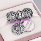 925 Sterling Silver MOTHER'S DAY SWEET MOTHER Charms Gift Set - fits European Bracelets