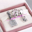 925 Sterling Silver MORE THAN WORDS Charms Gift Set - fits European Bracelets