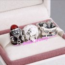 925 Sterling Silver SANTA'S SLEIGH Charms Gift Set - fits Biagi/Pandora/Troll/All European Bracelets