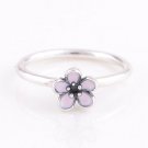 925 Sterling Silver Pink Cherry Blossom Ring - Size US 6,7,8,9