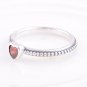 925 Sterling Silver One Love Red Heart Stacking Ring - Size US 6,7,8,9