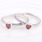 925 Sterling Silver One Love Red Heart Stacking Ring - Size US 6,7,8,9