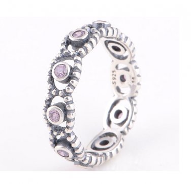 925 Sterling Silver Her Majesty Pink Romance Ring - Size US 6,7,8,9