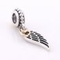 925 Sterling Silver 14ct Love & Guidance Wing Pendant Charm - fits European Beads Bracelets