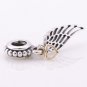 925 Sterling Silver 14ct Love & Guidance Wing Pendant Charm - fits European Beads Bracelets