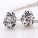 925 Sterling Silver Lion Head Charm - fits European Beads Bracelets