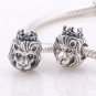 925 Sterling Silver Lion Head Charm - fits European Beads Bracelets