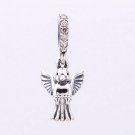 925 Sterling Silver Dove Of Peace Dangle w/ CZ Pendant fits European Beads Bracelets